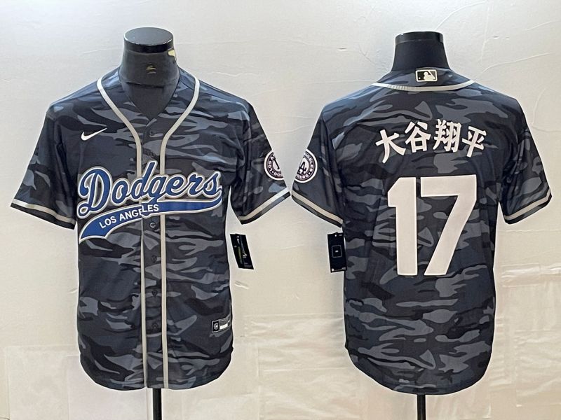 Men Los Angeles Dodgers #17 Ohtani Camo Nike Game MLB Jersey style 10
